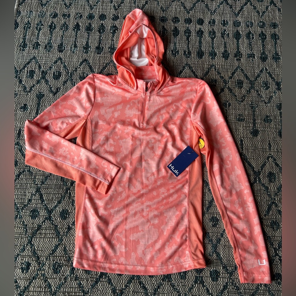 Huk Fishing Icon x Running Lakes Hoodie Quarter Zip Women’s Size Small NWT